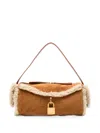 Balmain Pulse Mini Clutch Shoulder Bag Top Handle In Brown