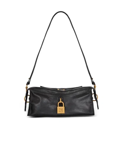 Balmain Pulse Shoulder Bag In Calfskin Leather In Black