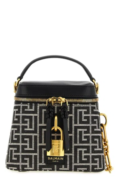 Balmain 'pulse Vanity' Handbag In White/black