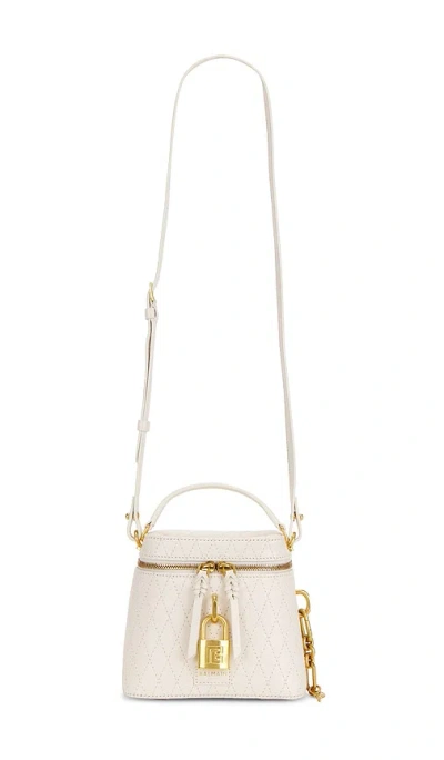 Balmain Pulse Vanity-stitched Bag In Creme
