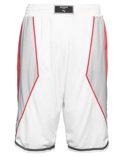 Balmain Puma X  Man Shorts & Bermuda Shorts White Size L Polyester