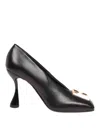Balmain 'golden Hardware' Sculpted Heel Pumps In Black