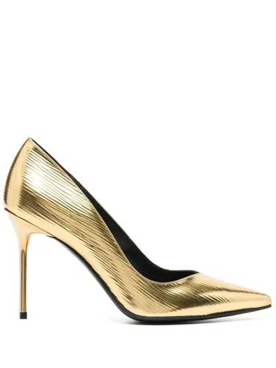 Balmain Pump Ruby-laminated Pumps In Gold