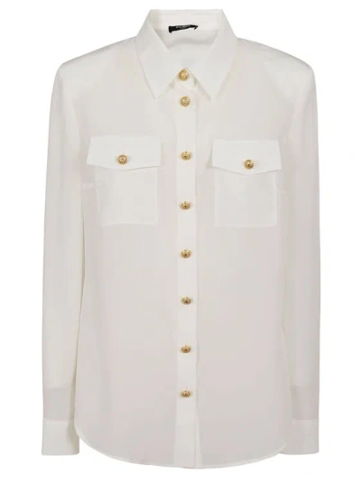 Balmain Pure Silk Shirt In White