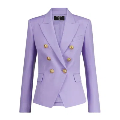 Balmain Purple Wool Suits & Blazer