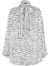 Balmain Pussy-bow Shirt With 'love Letter' Print