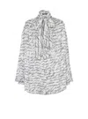Balmain Pussy-bow Shirt With "love Letter" Print In White