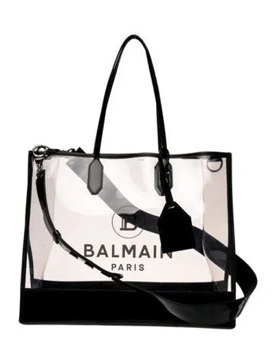 Pre-owned Balmain Pvc Tote In Black