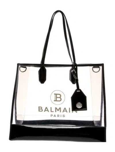 Pre-owned Balmain Pvc Tote In Clear