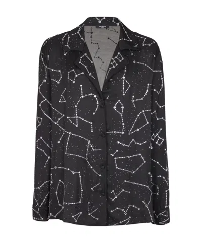 Balmain Pyjama Shirt With Constellation Rhinestones