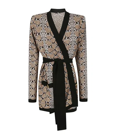 Balmain Python-pattern Cardigan In Black