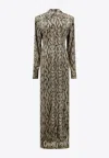 Balmain Women Viscose Chemisier Dress With Python Print