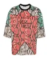 Balmain Python-print Organic Cotton T-shirt In Pink