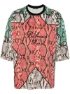 Balmain Python-print Organic Cotton T-shirt In Red