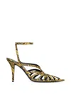 Balmain Python-effect Leather Cage Sandals In Multi