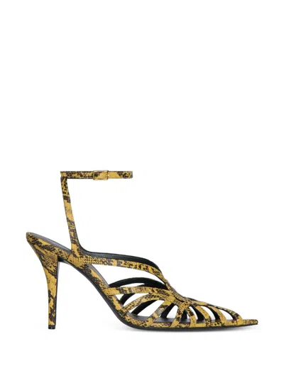 Balmain Python-effect Leather Cage Sandals In Multi