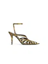 Balmain Python-effect Leather Cage Sandals In Multi