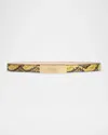 Balmain Python-embossed Leather Belt In Mimosa