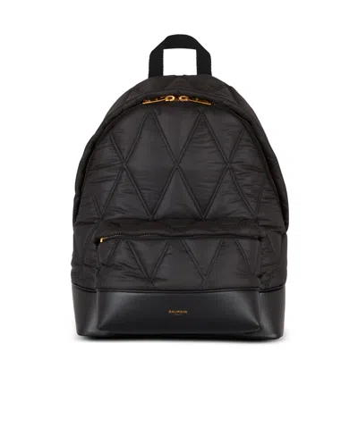 Balmain Quilted Backpack In Black
