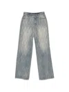 Balmain Quilted Cotton Jeans In Light Blue