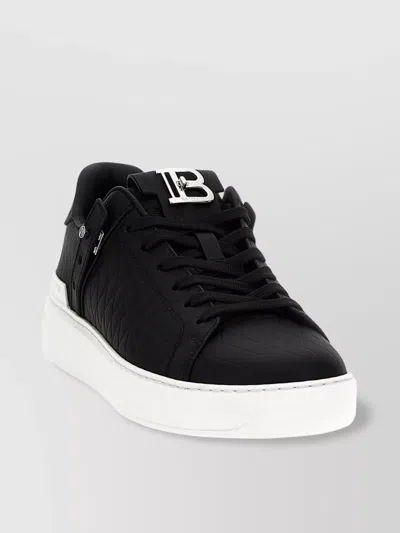 Balmain 'quilted Eyelet Rubber Sole Sneakers'