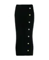 Balmain Button-embellished Jacquard-knit Midi Skirt In Black