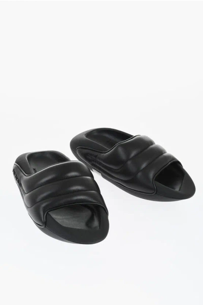 Balmain Quilted Leather B-it Sandals With Chunky Sole In Black