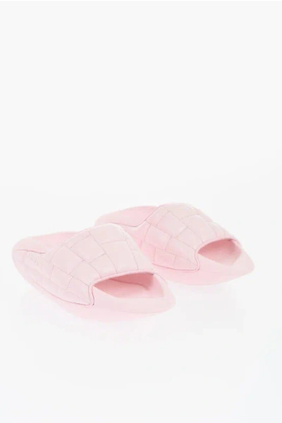 Balmain Quilted Leather B-it Sandals With Chunky Sole In Pink
