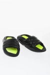 Balmain Quilted Leather B-it Sandals With Fluorescent Inner And Chun In Black