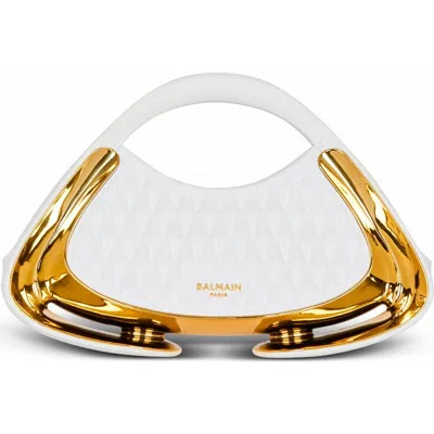 Balmain Quilted Medium Jolie Madame Bag In White