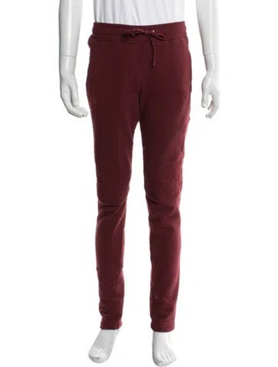 Pre-owned Balmain Quilted Pattern Joggers In Burgundy