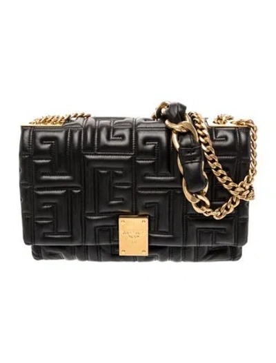 Pre-owned Balmain Quilted Shoulder Bag In Black
