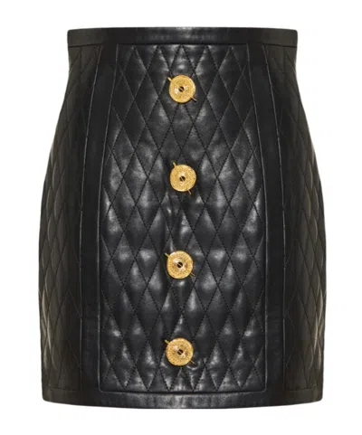 Balmain Quilted Skirt In Black