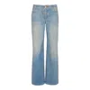 Balmain Quilted Straight Light Jeans In Blue