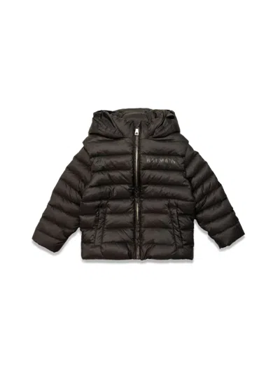 Balmain Mini Quilted Jacket For Boys In Black