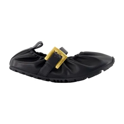 Balmain Racer 45 Ballet Flat In Black