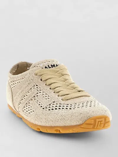 Balmain Racer 45 Lace Up Sneakers Rubber Sole In Neutral