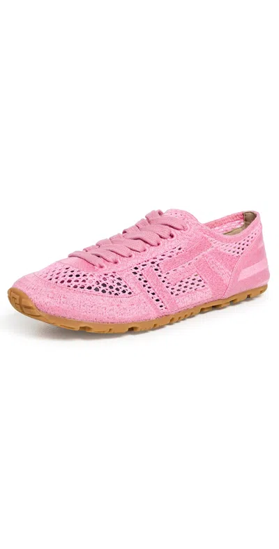 Balmain Racer 45 Macrame Sneakers 4bg Rose In Pink