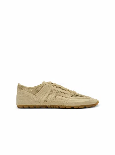 Balmain Racer 45 Macramé Sneakers In Neutral