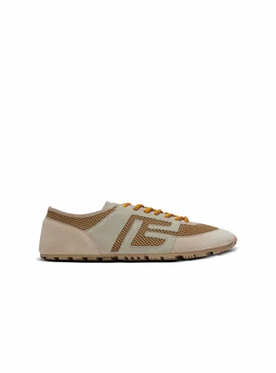 Balmain Racer 45 Sneakers In Mesh And Suede Leather In Neutral