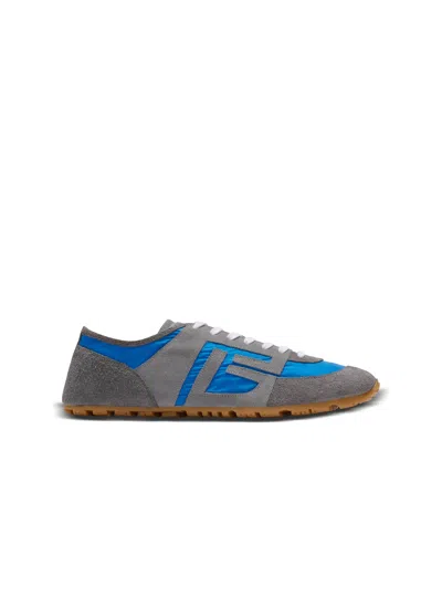Balmain Racer 45 Sneakers In Suede And Nylon In Blue