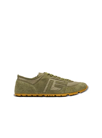 Balmain Racer 45 Sneakers In Suede And Ripstop Nylon In Brown