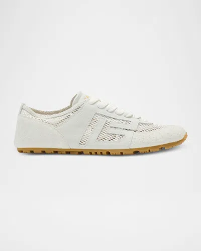 Balmain Racer 45 Suede And Nylon Low-top Sneakers In White
