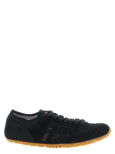 Balmain Racer 45 Suede And Perforated Mesh Sneakers In Multi