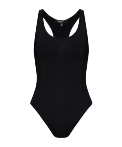 Balmain Criss Cross Back One-piece In Black
