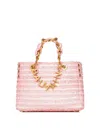 Balmain Raffia Small 1945 Soft Shopper Bag In Nude