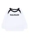 Balmain Raglan Crew-neck Sweatshirt In White