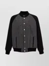 Balmain Black Cotton Denim Bomber Jacket