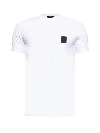 Balmain Raglan Logo Patch T-shirt In White
