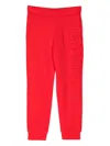 Balmain Raised-logo Cotton Track Pants In Red